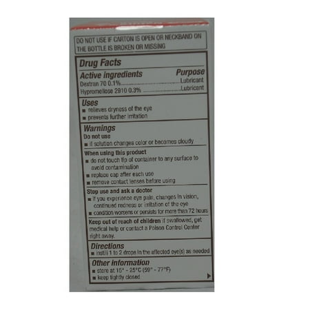 Rugby Nature's Tears Lubricant Eye Drops, 0.5 Fl. Oz.