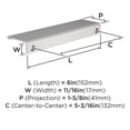 thumbnail image 3 of Amerock Streamline II 6 inch (152mm) Length Polished Chrome Cabinet Finger Edge Pull, 10 Pack, 3 of 4