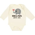 thumbnail image 3 of Inktastic Mimi and Papa Love Me Elephant Boys or Girls Long Sleeve Baby Bodysuit, 3 of 5