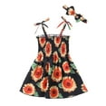 thumbnail image 2 of Wavsuf Children Girls Casual Dresses Printed Cute Black Children's Clothing Size 4-5Years, 2 of 9