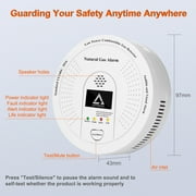 Natural Gas Detector CH4, Combustible Gas Methane Alarm Battery Powered with Light & Audible Indicator,Gas Monitor Sensor for Home RV Kitchen Apartment Safety (Battery included)