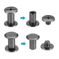 thumbnail image 4 of Uxcell 50 Sets Chicago Screws, M5x8mm Nickel Plated Chicago Screw Phillips Binding Post Screw Rivets for Leather, Black, 4 of 6