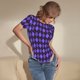 thumbnail image 3 of Fotbe purple argyle Body de Mujer con Cuello Redondo y Mangas Cortas, Sin Mangas Ajustado, Suave, Cómodo y Básico-Medium, 3 of 7