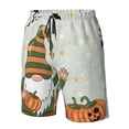 thumbnail image 4 of Rocae Gnome Holding A Pumpkin for Men's Beach Shorts Casual Elastic Waist Drawstring Summer Beach Shorts,S-3XL-X-Large, 4 of 6