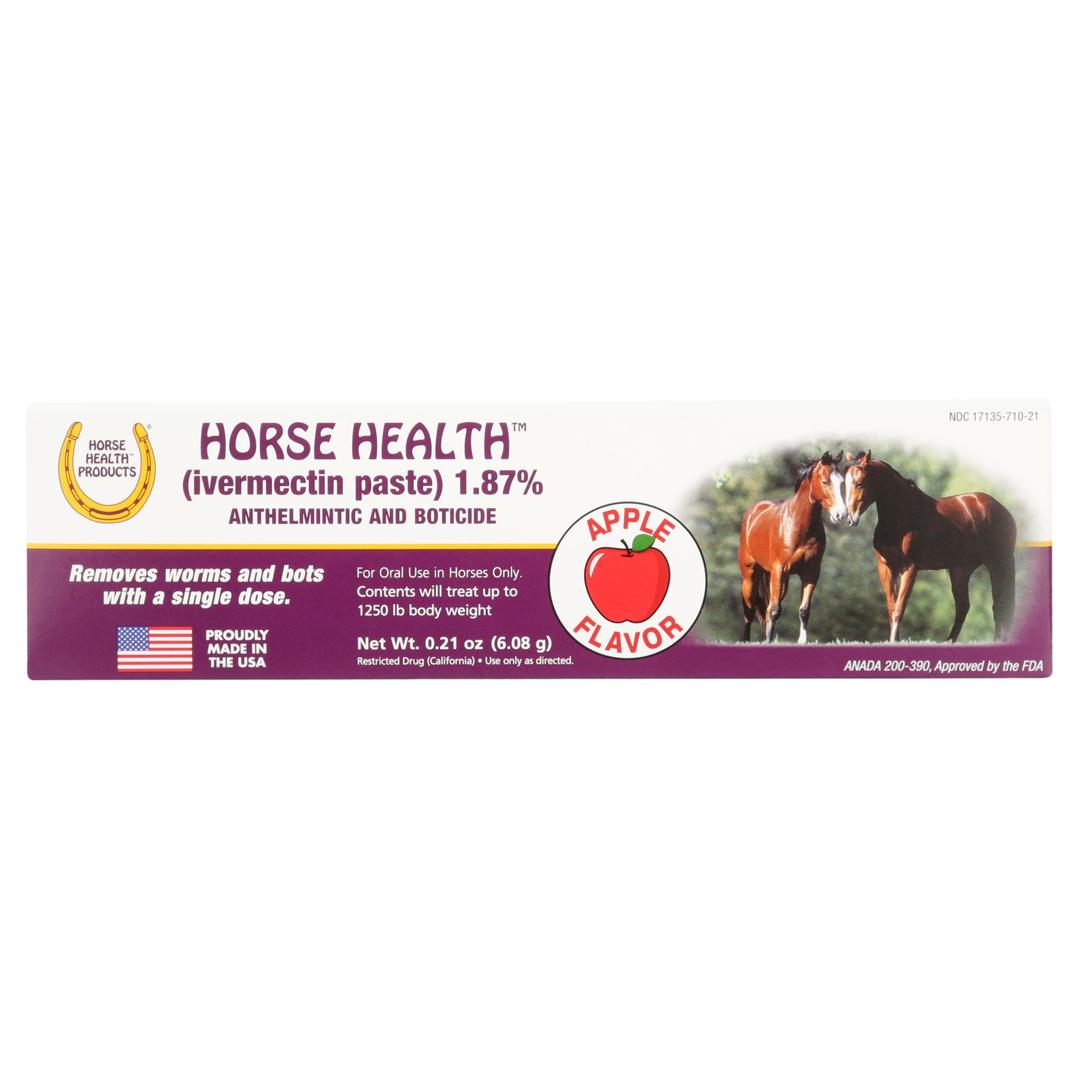Farnam Horse Health Products Equine Ivermectin Paste Dewormer, 0.21 oz.