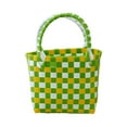 thumbnail image 1 of Bolso de mano tejido para mujer, lavable, de gran capacidad, ideal para compras navideñas. verde claro, 1 of 9