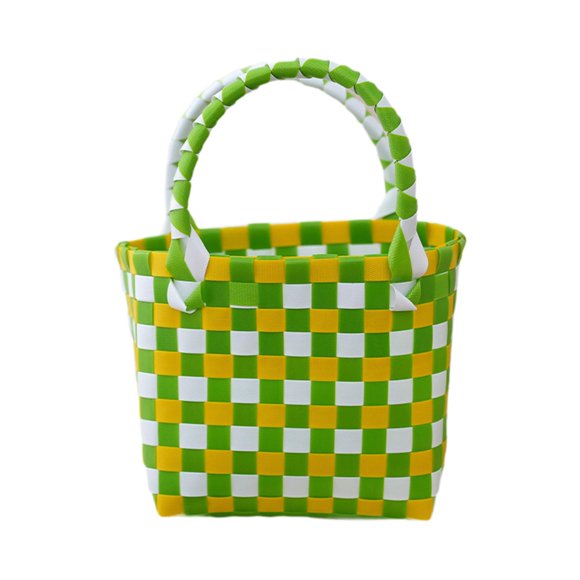 Cesta de compras portátil, multiusos y moderna para las compras de vacaciones. verde claro
