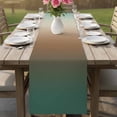 thumbnail image 4 of Green Brown Ombre Table Runner 72 Inches, Abstract Aesthetics Modern Art Bed Runner Dresser Scarves Tabletop for Indoor Outdoor Parties/Ceremony/Banquet, 14" x 72", 4 of 9
