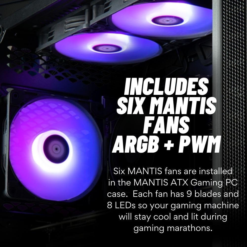 Mantis V2 - RTX 5090, Ryzen 9 9950X3D, 96GB DDR5 RAM, 4TB NVMe Gen4 SSD, Windows 11 Pro, 3 Year Warranty, HDMI+DP, WaterCooled, RGB Keyboard+Mouse, WiFi 6E+BT, Prebuilt Gaming Desktop PC for Gamers