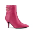 thumbnail image 1 of Unique Bargains Women's Pointed Toe Buckle Stiletto Heels Ankle Boots Hot Pink (Size 9), 1 of 8
