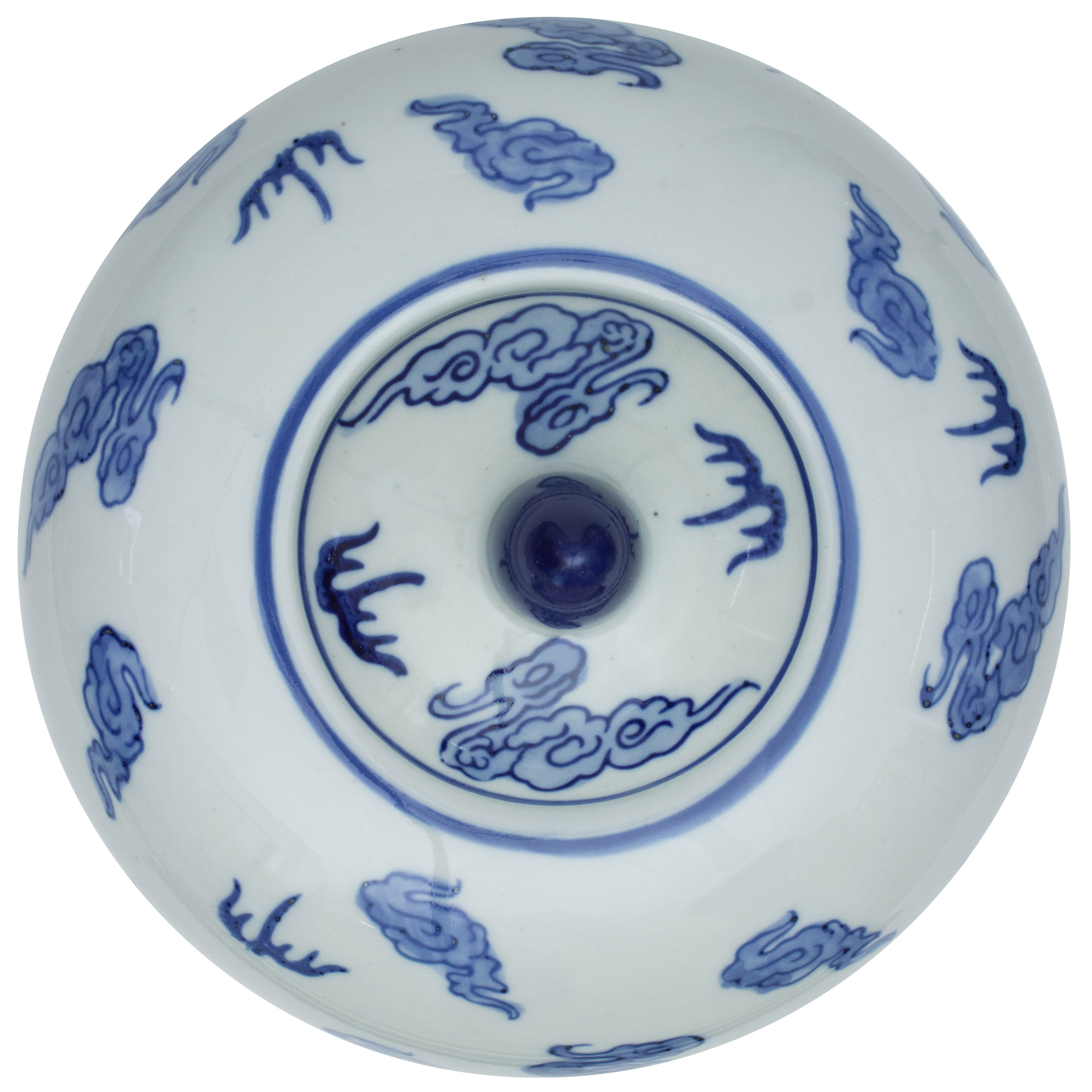 11" Dragon Blue & White Porcelain Vase Jar