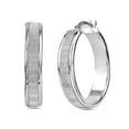 thumbnail image 4 of LeCalla 925 Sterling Silver Jewelry Click-Top Light-Weight Glitter Hoop Earring for Women and Teen 25MM, 4 of 6
