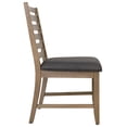 thumbnail image 3 of Saunders Slat Back Dining Side Chair Gray Padded Seat Brown Acacia Wood/Set of 2, 3 of 4