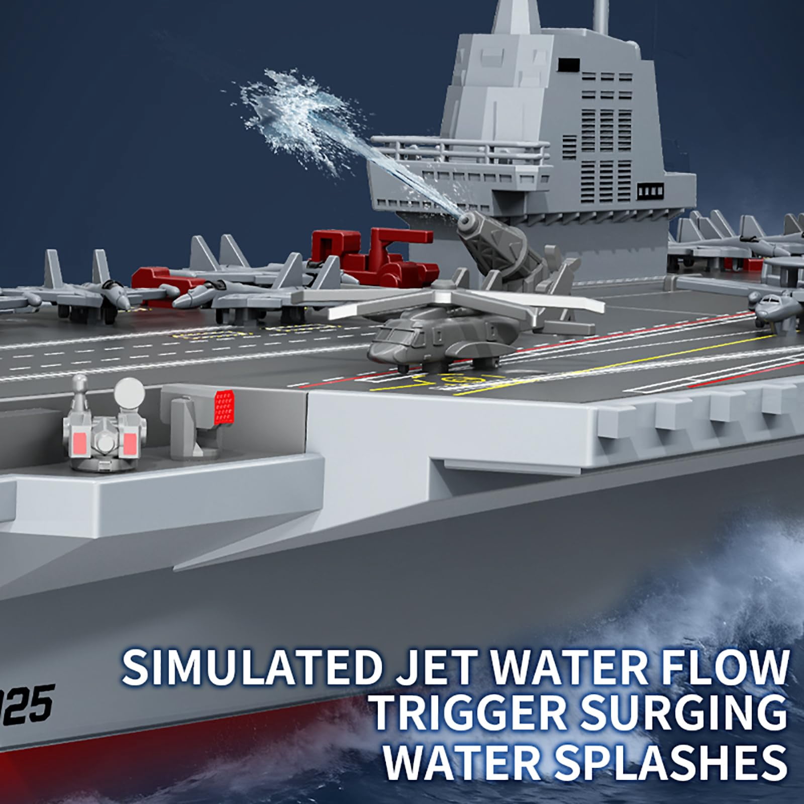 S27 RC Boat Aircraft Carrier, Warship Battleship Aircraft Carrier with 2 Rechargeable Batteries, 2.4GHz RC Battle Boat Dual Motor, 60 Min Playtime, 60m Range for Pool & Lake