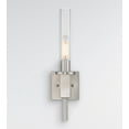 thumbnail image 2 of Roma 1 Light Modern Wall Sconce Brushed Nickel with Clear Glass Tube Shade, 2 of 6