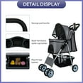 thumbnail image 4 of BestPet 4 Wheels Pet Stroller Dog Cat Jogger Stroller for Medium Small Dogs Cats Folding Lightweight Travel Cup Holder, Grey, 4 of 7