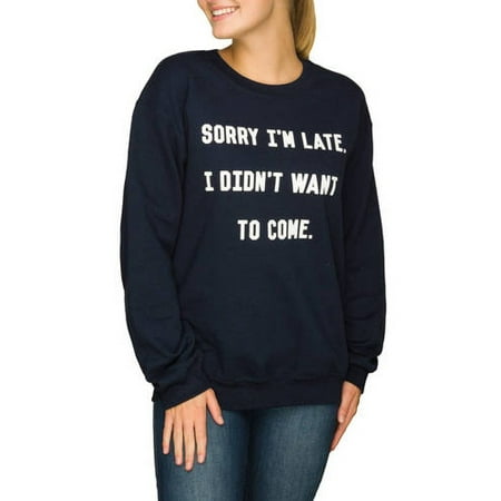 License Gn Sorry Im Late Jrs Pullover Swtshrt