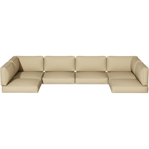 14-Piece Outdoor Replacement Cushions for Patio Furniture | Water-Repellent Sofa Cushion for 6-Seat Wicker Sectional, Deep Seat Cushions with Non-Slip Design, Khaki