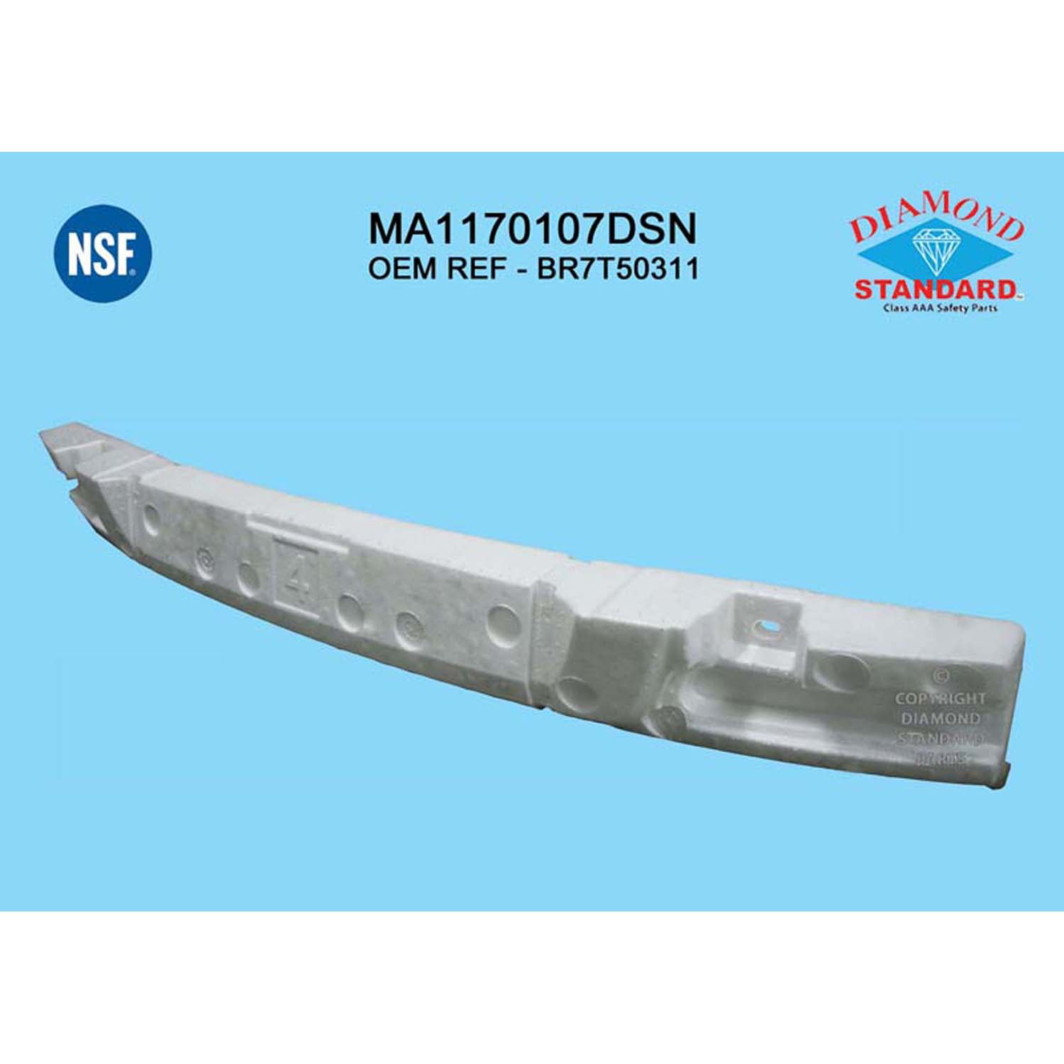 CPP NSF Certified Rear Bumper Energy Absorber for 0709 Mazda 3