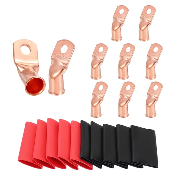 10pcs 5/16" Stud 2/0 Awg 45° Bent Copper Lugs Battery Cable Ends