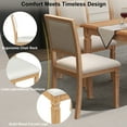 thumbnail image 5 of Harper & Bright Designs Extendable Dining Table Set for 6 with 4 Chairs & Bench, Rectangle Rustic Farmhouse Kitchen Table Set with Distressed Finish and Carved Legs, Beige, Natural Wood Wash, 5 of 17