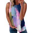 thumbnail image 1 of Playeras,Blusas y Tops,Ropa para Mujer Cropped Tank Top Camiseta suelta sin mangas con cuello en V de doble capa estampada para mujer (Bronze, S), 1 of 6