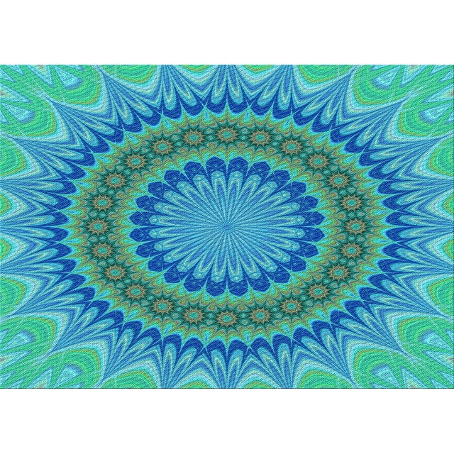 Ahgly Tapis Rectangulaire Lavable en Machine Intérieur Transitionnel Turquoise Foncé Vert, 7 Pieds x 9 Pieds