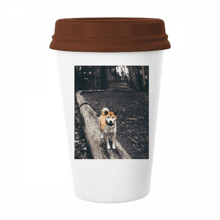 

Japanese Dog Pet Animal Picture Mug Coffee Drinking Glass Pottery Cerac Cup Lid