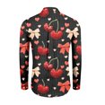 thumbnail image 3 of Fgvctg Mens Button Down Shirt Valentine's Day Long Sleeve Cotton Shirt Dressy Collared Blouse Date Day Love Heart Print Plus Size Business Casual Outfits Multicolor 3XL, 3 of 4