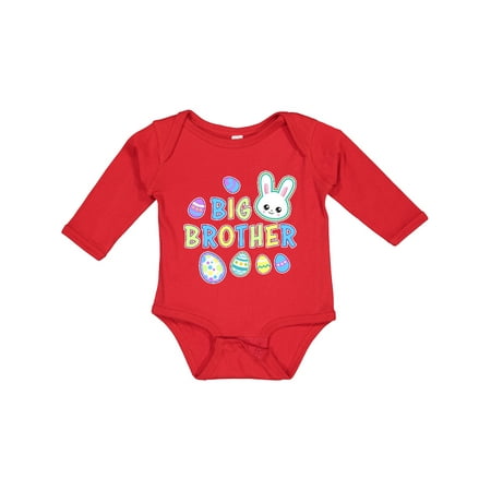 

Inktastic Big Brother with Bunny Face and Easter Eggs Gift Baby Boy Long Sleeve Bodysuit