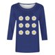 thumbnail image 5 of Tops de Cuello Redondo para las Mujeres Moda Impresa 3/4 Mangas Blusa Casual Top, Estante de Imitación, 5 of 5