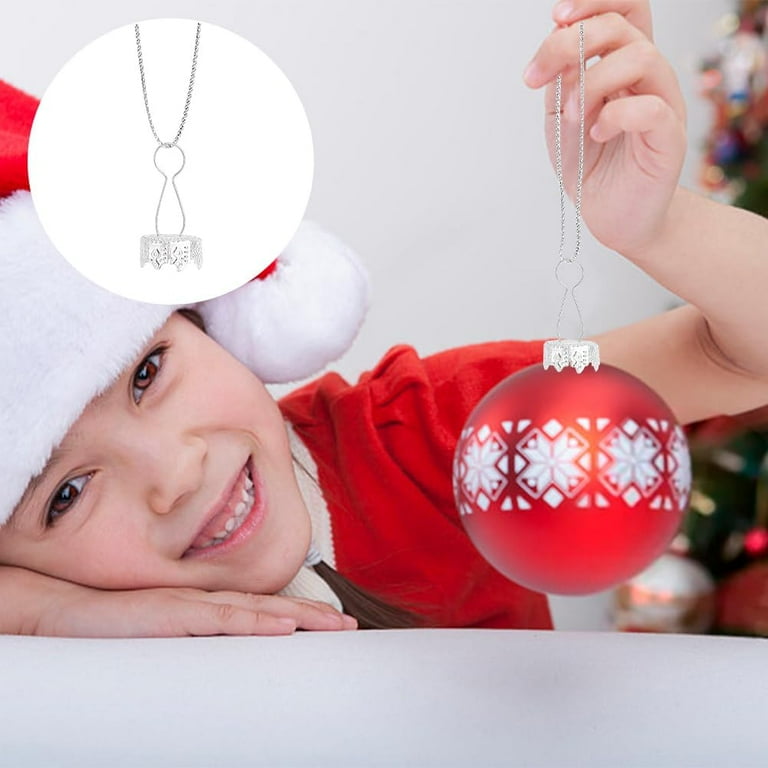 120pcs Ornament Topper Caps Round Christmas Ornament Caps Silver