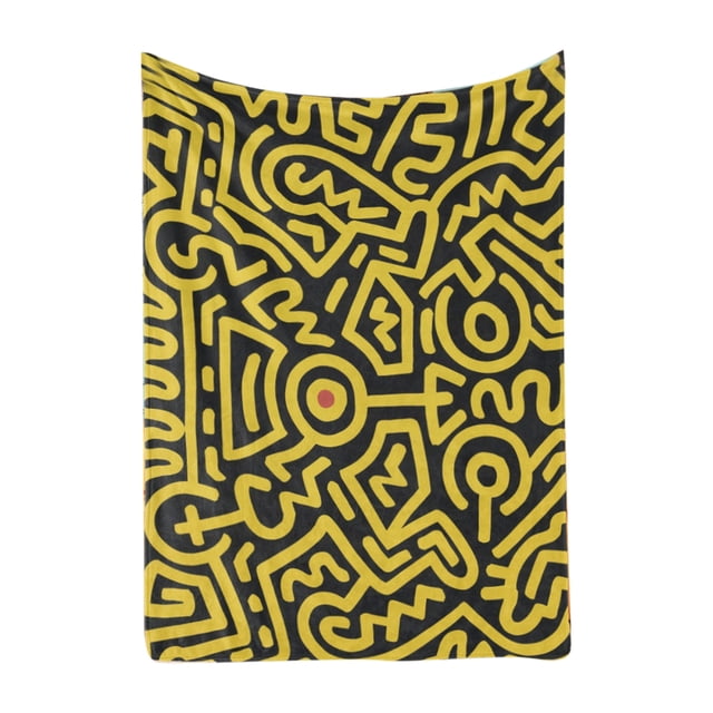 Manta de dibujos animados Patrón geométrico transparente Manta cálida transpirable agradable para la piel para el hogar Oficina Coche Viajes Camping al aire libre BL694 4 80x100cm