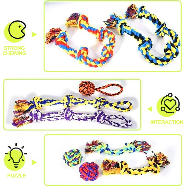 WEPSEN 9 Pack Rope Dog Chew Toys for Aggressive Chewers photo 3