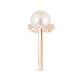 thumbnail image 3 of Angara Freshwater Cultured Pearl Overlapping Halo Ring in 14K Rose Gold for Women | June Birthstone Jewelry for Her, 3 of 8