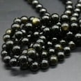 thumbnail image 6 of K-KED Natural Golden Sheen Black Obsidian Round Beads - 4mm 6mm 8mm 10mm 12mm - 15"-10 mm, 6 of 7