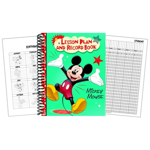 Eureka Mickey Mouse Lesson Plan and Record Book, 40 Pages, 8.5" x 11", Multicolor