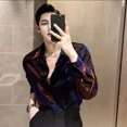 thumbnail image 4 of Camisas para hombre Camisa original brillante de gran tamaño para hombre Hip Hop de lujo barata marca de diseñador Trendyol Cool Fashion Man 2024 estilo coreano, 4 of 4