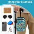 thumbnail image 6 of COEQINE Lightweigth Forearm Crutch Bag for Seniors Colorful Butterfly Teal Elbow Crutch Attachment, Zipper Pouch, 2 Pockets, Lightweight, for Walking Cane & Hiking Stick, 6 of 7