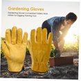thumbnail image 5 of Guantes de trabajo de cuero Flex Grip Tough Cowhide Gardening Glove para cortar madera/construcción/conducción/jardín para hombres y mujeres 1 par, 5 of 5