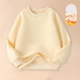 thumbnail image 2 of Lmnyox Kids Thick Pullover Shirts Long Sleeve Crew Neck Fleece Lined Thermal Sweatshirts Solid Casual Tops, 2 of 3