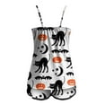 thumbnail image 4 of Woman Halloween Pajama Set Thin Graphic Spaghetti Strap Camisole Tops and Shorts 2 Piece Smooth Sleepwear Body Skimming Womens Pj Sets, 4 of 5
