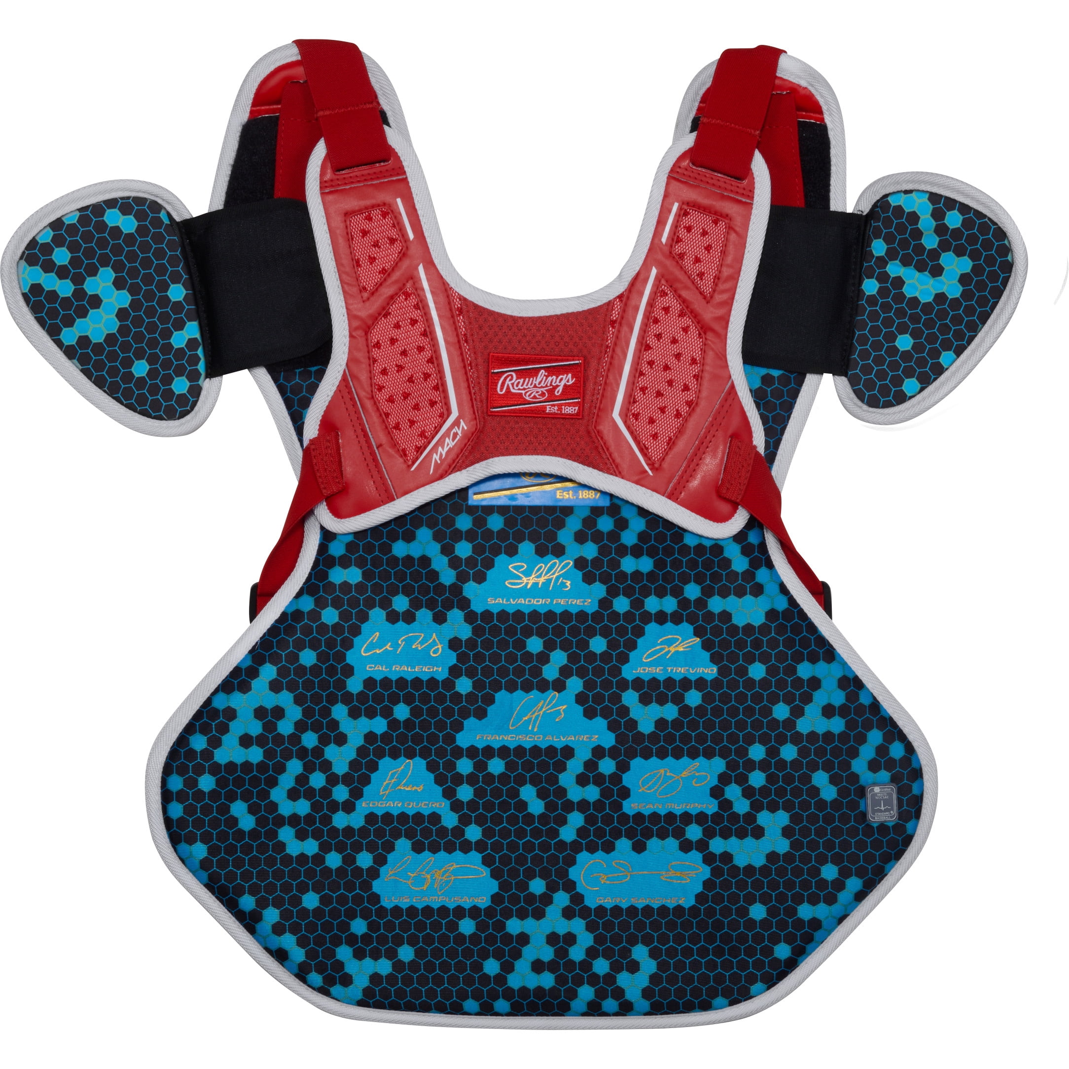 Rawlings Mach Pro Series Chest Protector | Adjustable Fit | Medium | Red/White