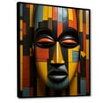 thumbnail image 2 of Designart "Tribal Mask African Kente II" African Tribal Floater Framed Canvas Wall Art, 2 of 7