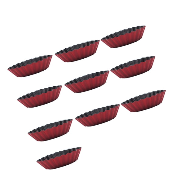 Injueey Molde para tarta de huevo, 10 piezas, borde de flor antiadherente, resistente al calor, pastel de panadería, pastelería, molde para Type2 NO2