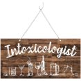 thumbnail image 1 of PVC Intoxicologist Bar Decor Vintage Hanging Plaque Funny Bar Sign with Drinks Pattern Rustic Wall Art Pub Bar Decoration for Home Kitchen Farmhouse Coffee Bar 12 x 6 x 0.04 Inches, 1 of 7