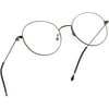 LifeArt Blue Light Blocking Glasses, Anti Eyestrain, Computer Reading Glasses, Gaming Glasses, TV Glasses for Women Men, Stylish Unisex Alloy Round Frame (Gray Steel, +3.00 Magnification)
