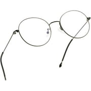 LifeArt Blue Light Blocking Glasses, Anti Eyestrain, Computer Reading Glasses, Gaming Glasses, TV Glasses for Women Men, Stylish Unisex Alloy Round Frame (Gray Steel, +3.00 Magnification)