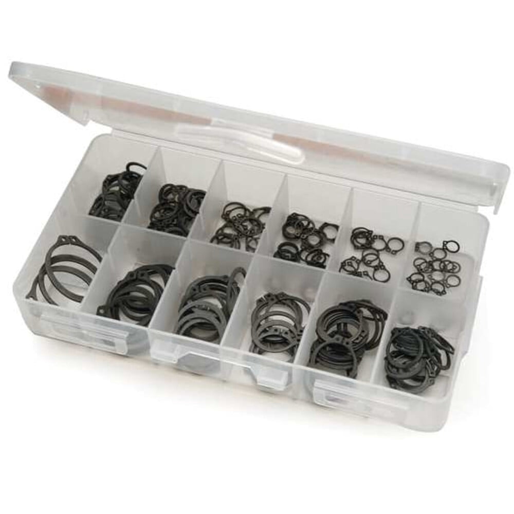 External Retaining Ring Assortment, Steel, Phosphate Finish