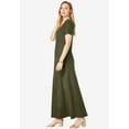 thumbnail image 3 of Jessica London Women's Plus Size Petite Stretch Cotton T-Shirt Maxi Dress, 3 of 3